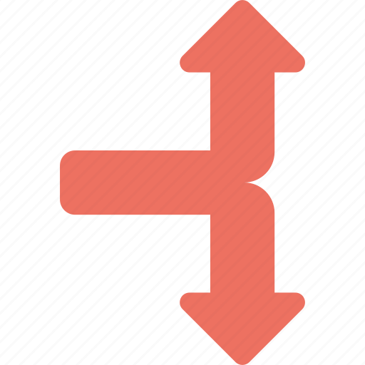 Directional, interaction with curved ahead, navigation, road sign, two ways icon - Download on Iconfinder
