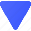 arrow, down, triangular 