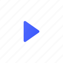 arrow, right, small, triangular 