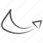 arrow, arrowhead, direction arrow, indication, road arrow, short arc arrow 