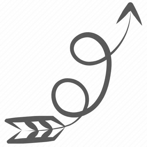 Arrowhead, curly arrow, curved arrowhead, direction arrow, wave arrow icon - Download on Iconfinder