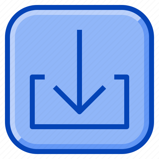 Arrow, down, download, file, import, load, save icon - Download on Iconfinder