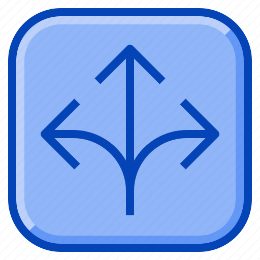 Arrow, direction, junction, left, right, straight, ways icon - Download on Iconfinder