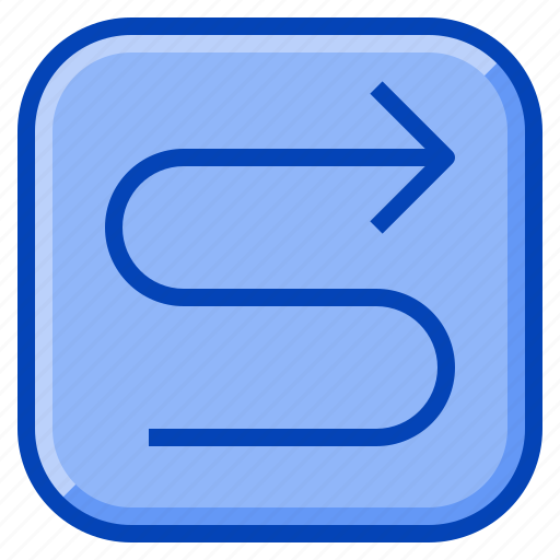Arrow, curve, destination, direction, oneway, path, route icon - Download on Iconfinder