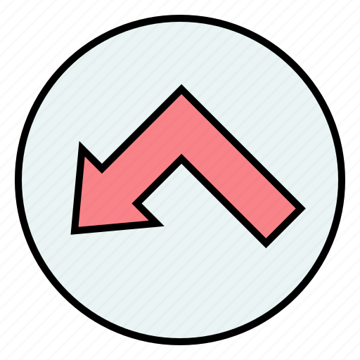 Bottom, direction, sign, left, arrow icon - Download on Iconfinder