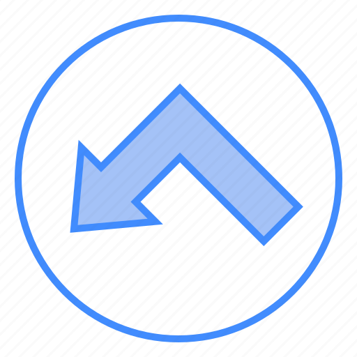 Arrow, bottom, left, direction, sign icon - Download on Iconfinder