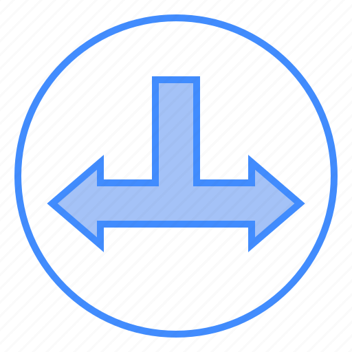 Junction, left, and, direction, right, arrows, t icon - Download on Iconfinder