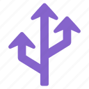 arrow, indicator, directional, split
