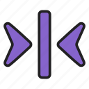 arrow, indicator, directional, contract