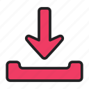 arrow, indicator, directional, download