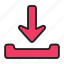arrow, indicator, directional, download 