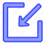 arrow, indicator, directional, inside 