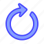 arrow, indicator, directional, reload 