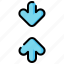 vertical, contract, arrow, direction, way, sign 