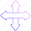 arrows, multiple, direction, navigate, point, move 