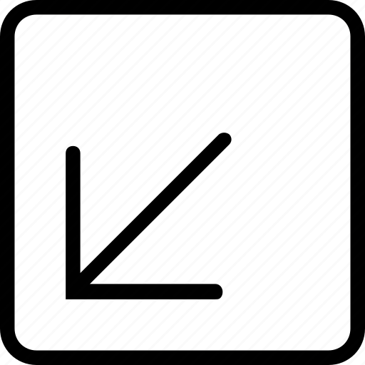Arrow, corner, down, left, plain, square icon - Download on Iconfinder