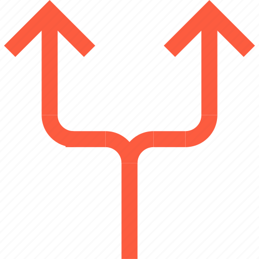 Arrow, bifurcation, direction, divarication, fork, furcation icon - Download on Iconfinder