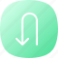 arrows, pointers, down, button, interface, symbol, turn 