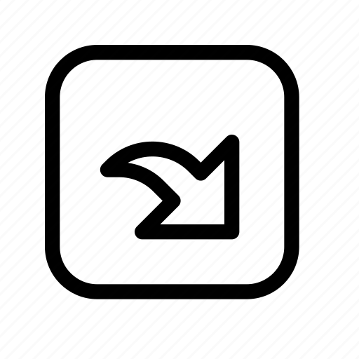 Arrow, box, redo, forward, bottom right, corner, continue icon - Download on Iconfinder
