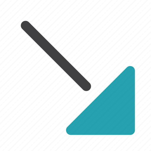 Arrow, diagonal, direction, southeast icon - Download on Iconfinder