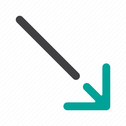 Arrow, direction, down, southeast icon - Download on Iconfinder