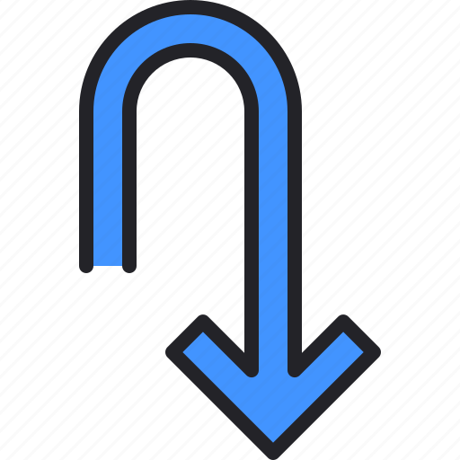 U, turn, navigation, direction, gps, arrow icon - Download on Iconfinder