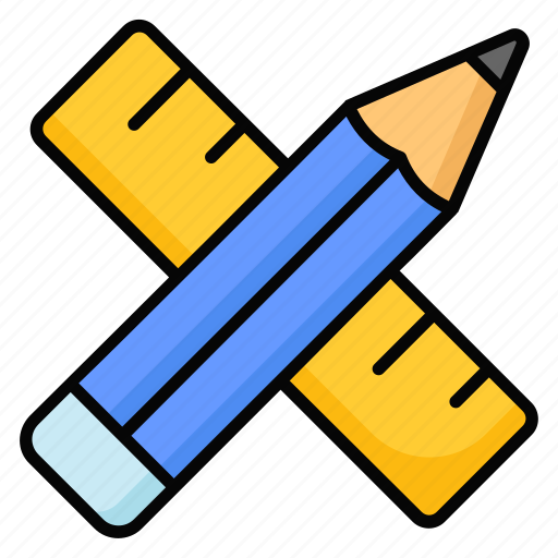 Stationery, pencil, ruler, scale, supplies, tools, drawing icon - Download on Iconfinder