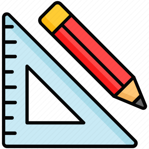 Stationery, pencil, triangle, ruler, instrument, geometric, tool icon - Download on Iconfinder