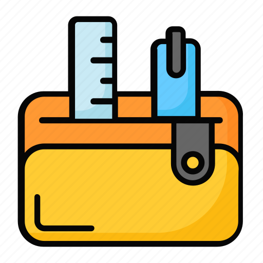 Pencil, case, ruler, stationery, instrument, school, education icon - Download on Iconfinder
