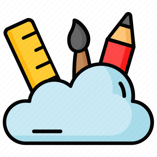 Cloud, painting, drawing, pencil, brus, ruler, scale icon - Download on Iconfinder