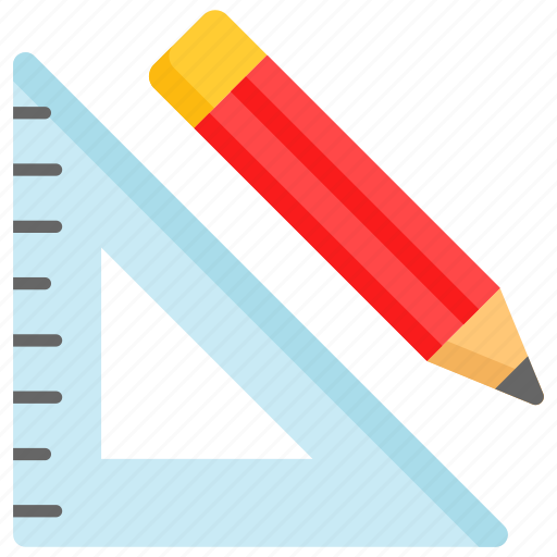 Stationery, pencil, triangle, ruler, instrument, geometric, tool icon - Download on Iconfinder