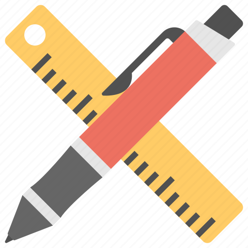Drafting tools, office supplies, pen and ruler, school supplies, stationery icon - Download on Iconfinder
