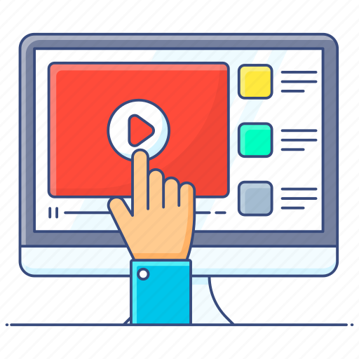 Video, tutorial, online study, video tutorial, video learning, video guidance, online tutorial icon - Download on Iconfinder