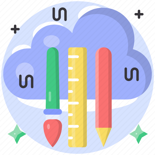 Cloud, data, education, pen, pencil, weather, ruler icon - Download on Iconfinder