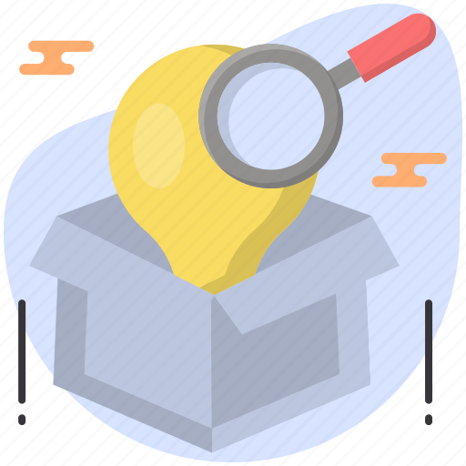 Finding, product, item, research, searching, box, gift icon - Download on Iconfinder