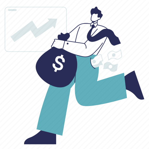 Profit, money, increase, income, money bag, finance consultant, financial planning illustration - Download on Iconfinder
