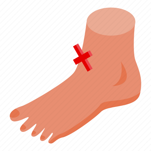 Arthritis, foot, isometric icon - Download on Iconfinder