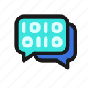 binary, communication, speech, language, processing, chat, message