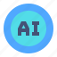 ai, button, artificial intelligence, technology disruption 