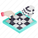 play, chess, strategy, robot, human, game, battle, piece