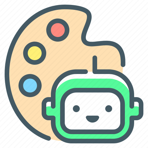 Artificial, intelligence, ai, paint, art, palette, robot icon - Download on Iconfinder
