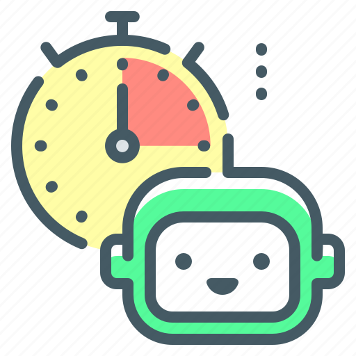 Artificial, intelligence, ai, response, time, stopwatch, robot icon - Download on Iconfinder