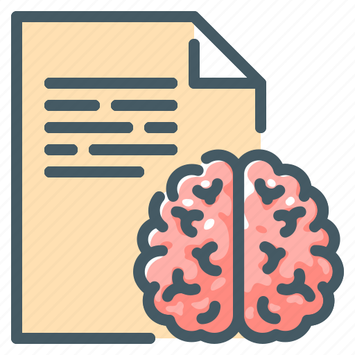 Brain, mind, document, text, article icon - Download on Iconfinder