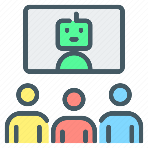 Artificial, intelligence, ai, education, lecture, conference, robot icon - Download on Iconfinder