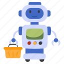 shopping robot, artificial intelligence, ai, mechanical person, rob