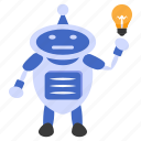 robot idea, artificial intelligence, ai, mechanical person, creative robot