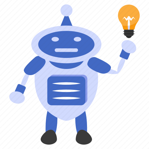 Robot idea, artificial intelligence, ai, mechanical person, creative robot icon - Download on Iconfinder
