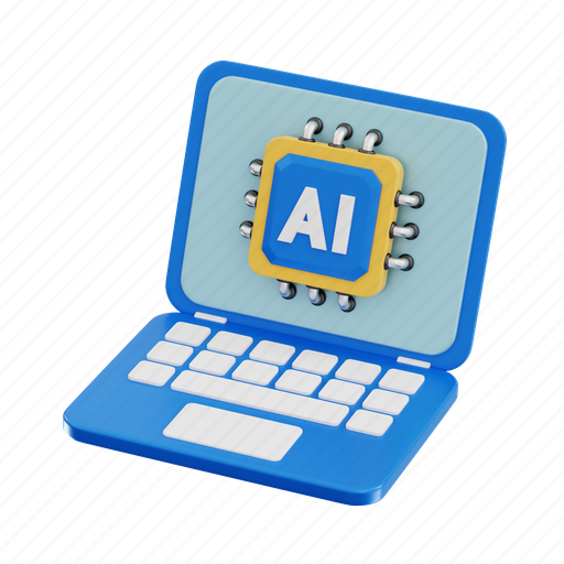 Ai laptop, ai, laptop, technology, connection, network, artificial intelligence 3D illustration - Download on Iconfinder