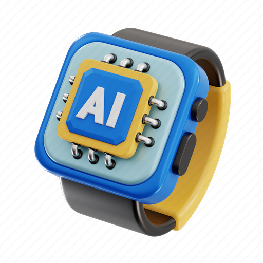 Ai smartwatch, device, watch, smartwatch, ai, technology, artificial intelligence 3D illustration - Download on Iconfinder