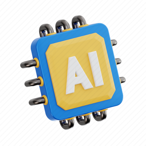 Chip, artificial intelligence, micro chip, processor chip, technology, circuit, ai 3D illustration - Download on Iconfinder